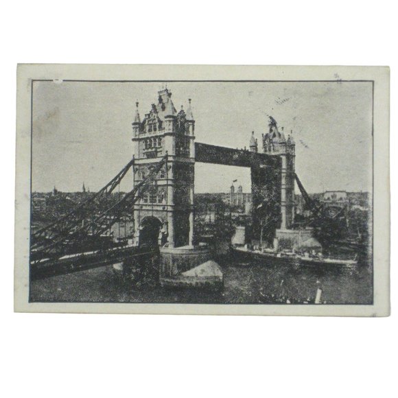 Tower Bridge London England Miniature Postcard USED Punch Puppet Stamp - Picture 1 of 3
